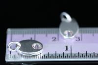 8KH-131 thai karen hill tribe silver 1 pebble charm open jump ring with swarovski crystal birthstone(Jun:Light Amethyst)