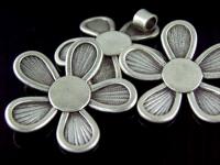 4KH-049 Thai karen hill tribe handmade silver 1 large wild flower charm