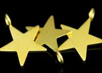 KG-545 Thai karen hil tribes silver 3 gold vermeil large die cut star shape charm 16.0 mm