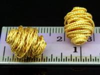 KG-385 24k gold vermeil 2 thai karen hill tribes handmade silver twist wire wrap bicone bead