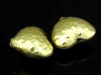 KG-389 24K gold vermeil Karen hill tribe handmade silver 2 hammer puffy heart shape charm