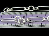 KL-033 Thai karen hill tribe handmade silver 24 Inches oval and round plain link chain