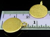 KG-332 24k gold vermeil thai karen hill tribe handmade silver 3 brush finish round disc charms