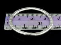 KA-065 Thai karen hill tribe handmade silver 1 hammered large hoop