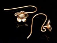 KZ-194 Thai karen hill tribes handmade 24K rose gold vermeil over silver pair wild flower earring 