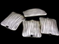 KF-010 Thai karen hill tribe handmade silver 1 scratch rectangle puffy bead