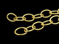 KG-440 24K gold vermeil Karen hill tribe handmade silver 24 Inches oval link chain