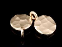 KZ-027 24K rose gold vermeil thai karen hill tribe handmade silver 3 small hammered round disc charm 