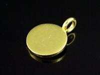 KG-231 24K gold vermeil 5 thai karen hill tribes handmade silver plain disc charm
