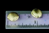 KG-632 Thai karen hill tribe silver 4 gold vermeil dot print round puffy bead