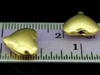 KG-404 24K gold vermeil Karen hill tribe handmade silver 6 puffed heart beads