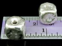 KV-016 Thai karen hill tribe handmade silver 1 hammered cube bead 