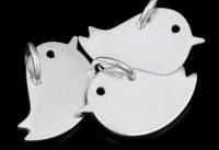 3KH-129 Thai karen hill handmade silver 4 medium die cut bird shape charm