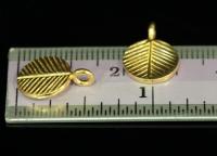 KG-046 thai karen hill tribe handmade silver 4 gold vermeil leaf charm