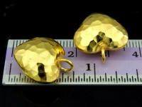 KG-399 24K gold vermeil Karen hill tribe handmade silver 2 hammered puffed heart shape charm