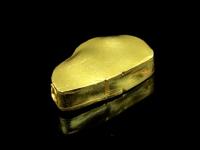 KG-165 24K gold vermeil 5 thai karen hill tribes handmade silver rough nugget shape bead