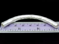 KS-034 Thai karen hill tribe handmade silver 1 huge hammered curved tube bead 