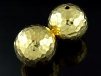 KG-102 24K gold vermeil Karen hill tribe handmade silver 1 hammered round ball beads