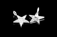 3KH-009 thai karen hill tribe handmade silver 4 die cut star shape charm 12.0 mm