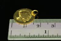 KG-575 thai karen hill tribe handmade silver 2 gold vermeil tree stamp round disc charm