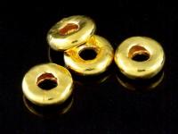 KG-109 24K gold vermeil 5 thai karen hill tribes handmade silver plain round ring bead