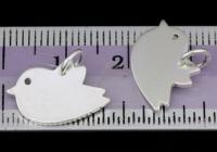 3KH-131 Thaikaren hill tribe silver 2 medium die cut chick bird shape charm