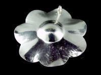 4KH-044 Thai karen hill handmade silver 1 white wild flower pendant