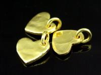 KG-312 24K gold vermeil 10 thai karen hill tribes handmade silver small hammered heart charm