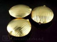 KG-035 24K gold vermeil Karen hill tribe handmade silver 1 scratch round puffy bead