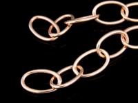 KZ-179 24K rose gold vermeil thai karen hill tribe handmade silver plain link chain 24 inch