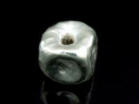 KV-016 Thai karen hill tribe handmade silver 1 hammered cube bead 
