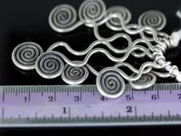 2KH-024 thai karen hill tribe silver 9 swirl wire charm