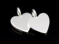 3KH-084 Thai karen hill tribe handmade silver 7 plain heart shape charm