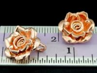 KZ-007 24K rose gold vermeil thai karen hill tribe handmade silver 2 wild rose charm