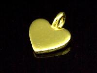 KG-270 24K gold vermeil 10 thai karen hill tribes handmade silver plain heat shape charm