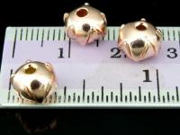 KZ-013 24K rose gold vermeil thai karen hill tribe handmade silver 4 plain lotus bead