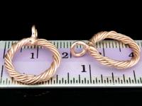 KZ-122 24K rose gold vermeil thai karen hill tribe handmade silver 2 twist wire round charm 