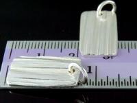 3KH-091 Thai karen hill tribe handmade silver 2 scratch rectangle shape charm (not fix hoop)