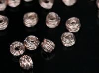 KZ-075 24K rose gold vermeil thai karen hill tribe handmade silver 6 wire wrap bead