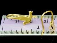 KG-510 Thai karen hill tribe handmade 24k gold vermeil silver pair bird diecut earring hook