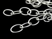 KL-044 Thai karen hill tribe handmade silver 24 Inches white oval link chain