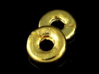 KG-141 24K gold vermeil 5 thai karen hill tribes handmade silver plain round ring bead 