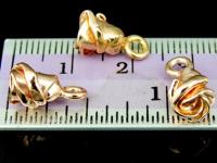 KZ-016 24K rose gold vermeil thai karen hill tribe handmade silver 2 small rose charm