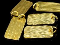 KG-328 24k gold vermeil thai karen hill tribe handmade silver 2 scratch rectangle disc charm (not fix hoop)