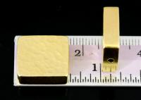 KG-564 Thai karen hill tribe silver 1 gold vermeil hammered cylinder square shaped bead