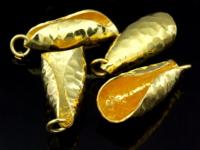 KG-427 24K gold vermeil thai karen hill tribe handmade silver gold vermeil 1 Hammered curve petal charm