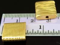 KG-175 24K gold vermeil 1 thai karen hill tribes handmade silver scratch rectangular shape bead