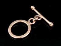 KZ-107 24K Rose gold vermeil thai karen hill tribes handmade silver 1 flat oval toggle