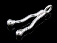 2KH-042 Thai karen hill tribe handmade silver 5 twin bar charm