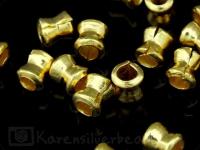 KG-014 24K gold vermeil 20 thai karen hill tribes handmade silver mini hourglass shape bead